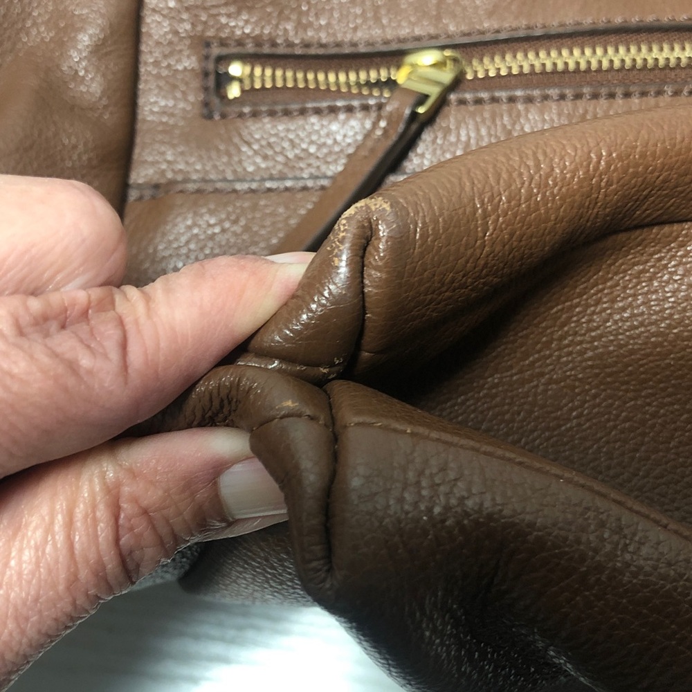 Fossil Brown Leather Tote Bag - Picture 9 of 11